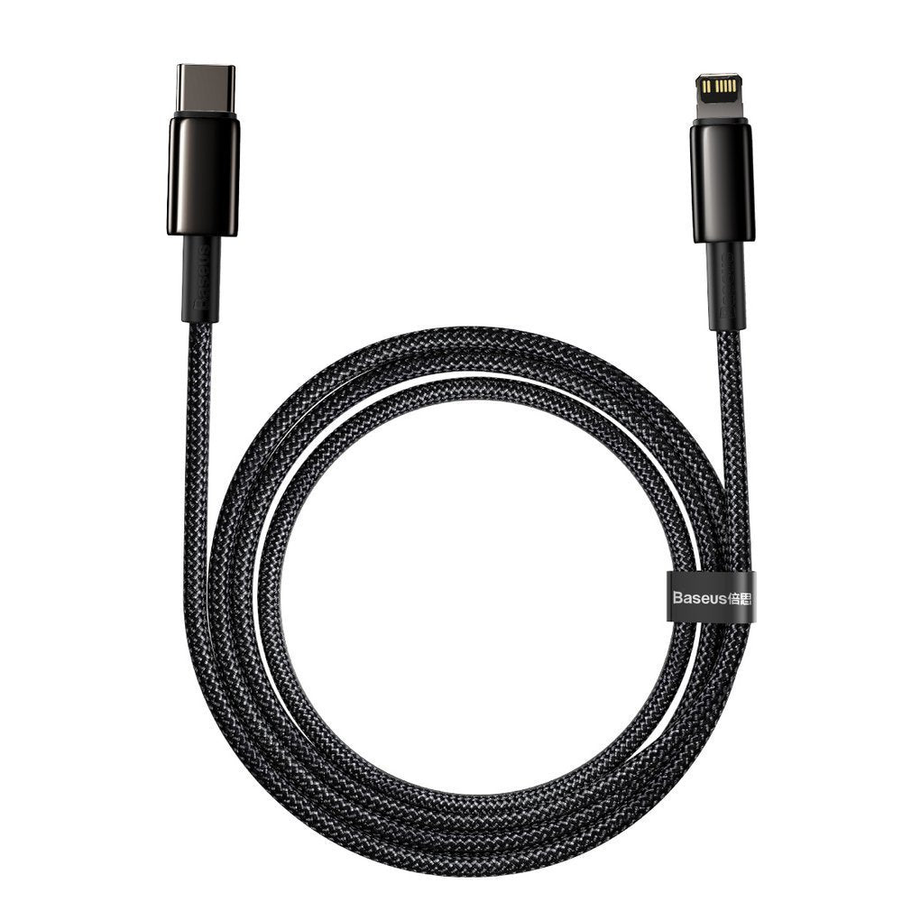 Καλώδιο δεδομένων και φόρτισης USB-C - Lightning Baseus Tungsten Tungsten Gold, 20W, 2m, μαύρο CATLWWJ-A01
