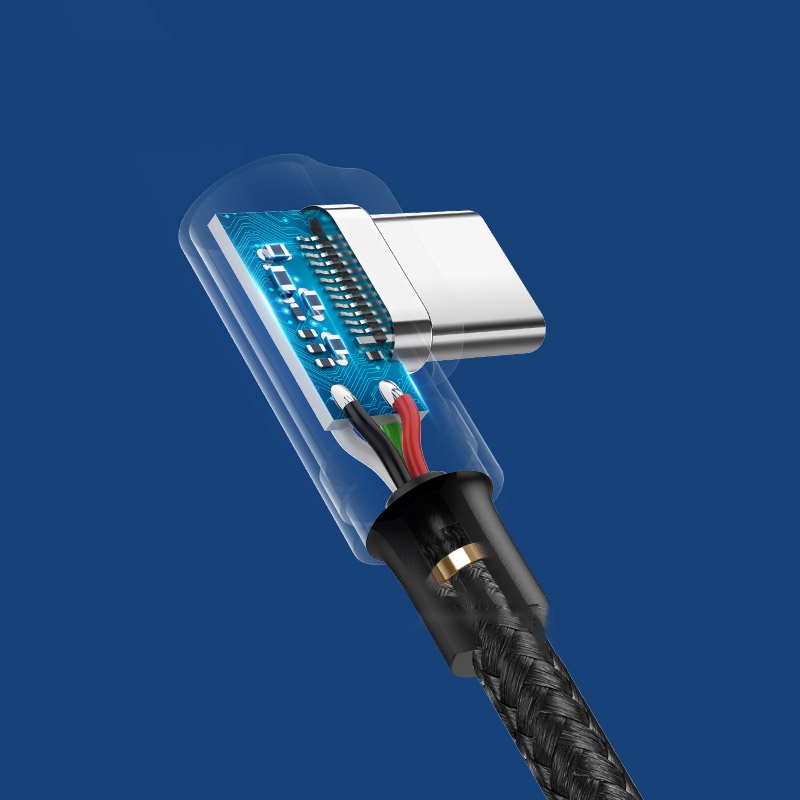 Καλώδιο Δεδομένων και Φόρτισης USB-A - USB-C UGREEN US176 Angled, 18W, 2m, Μαύρο