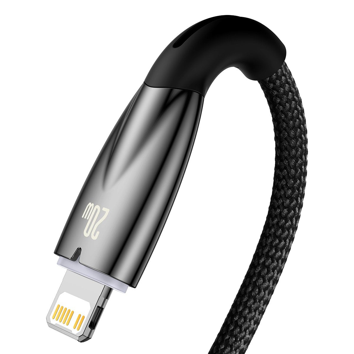 Baseus Glimmer Series Καλώδιο δεδομένων και φόρτισης USB-C - Lightning, 20W, 2m, μαύρο CADH0001010101