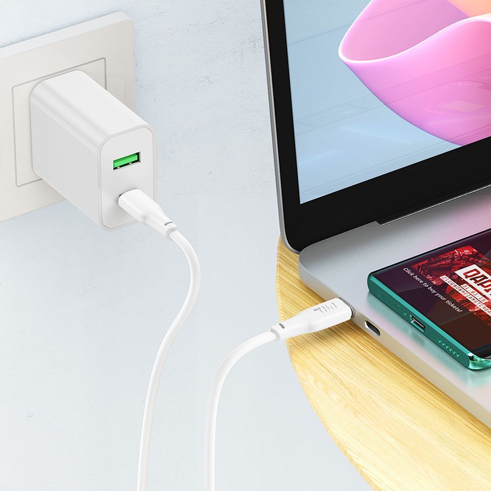 Καλώδιο Δεδομένων και Φόρτισης USB-C - USB-C HOCO X93, 100W, 2m, Λευκό