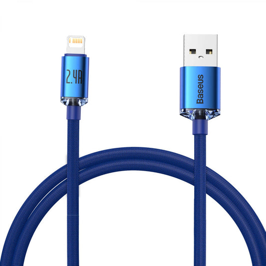 Baseus Crystal Shine Series Καλώδιο δεδομένων και φόρτισης USB-A - Lightning, 18W, 2m, μπλε CAJYY000103