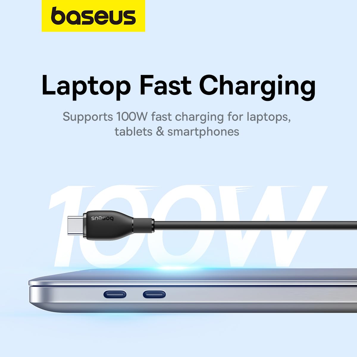 Καλώδιο δεδομένων και φόρτισης USB-C - USB-C Baseus Pudding, 100W, 1.2m, Μαύρο P10355702111-00