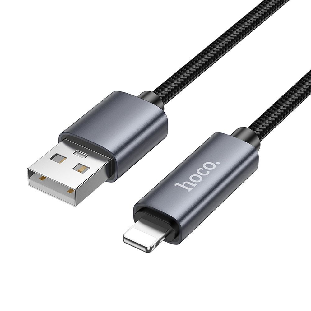 Καλώδιο Δεδομένων και Φόρτισης USB-A - Lightning HOCO Display X112, 18W, 1m, Μαύρο