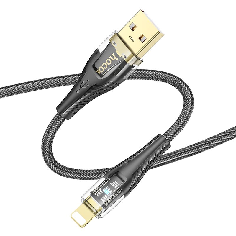Καλώδιο Δεδομένων και Φόρτισης USB-A - Lightning HOCO U121, 18W, 1.2m, Μαύρο