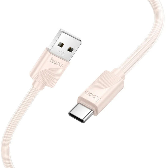 Καλώδιο Δεδομένων και Φόρτισης USB-A - USB-C HOCO X114, 18W, 1m, Ροζ