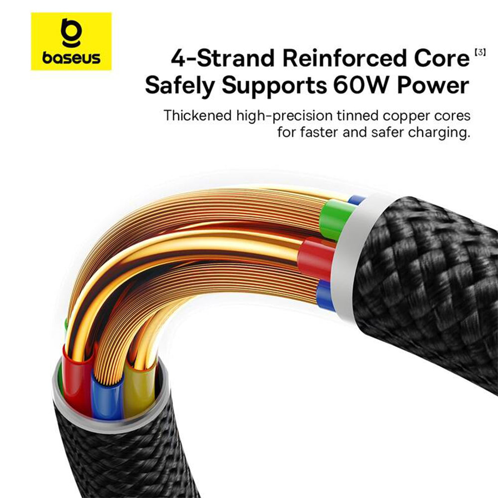 Καλώδιο Δεδομένων και Φόρτισης USB-A - USB-C Baseus Dura Series, 60W, 1m, Κόκκινο P10377802U01-01