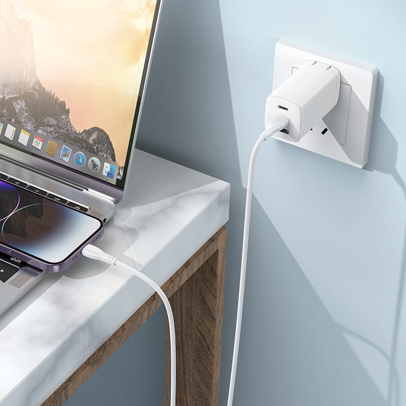 Καλώδιο Δεδομένων και Φόρτισης USB-C - Lightning Borofone BX121 Energy, 27W, 1m, Λευκό