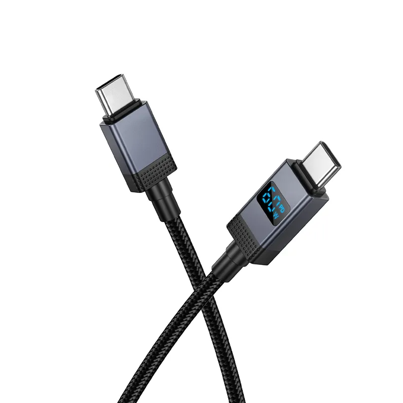 Καλώδιο Δεδομένων και Φόρτισης USB-C - USB-C HOCO X118 Display, 60W, 1m, Μαύρο