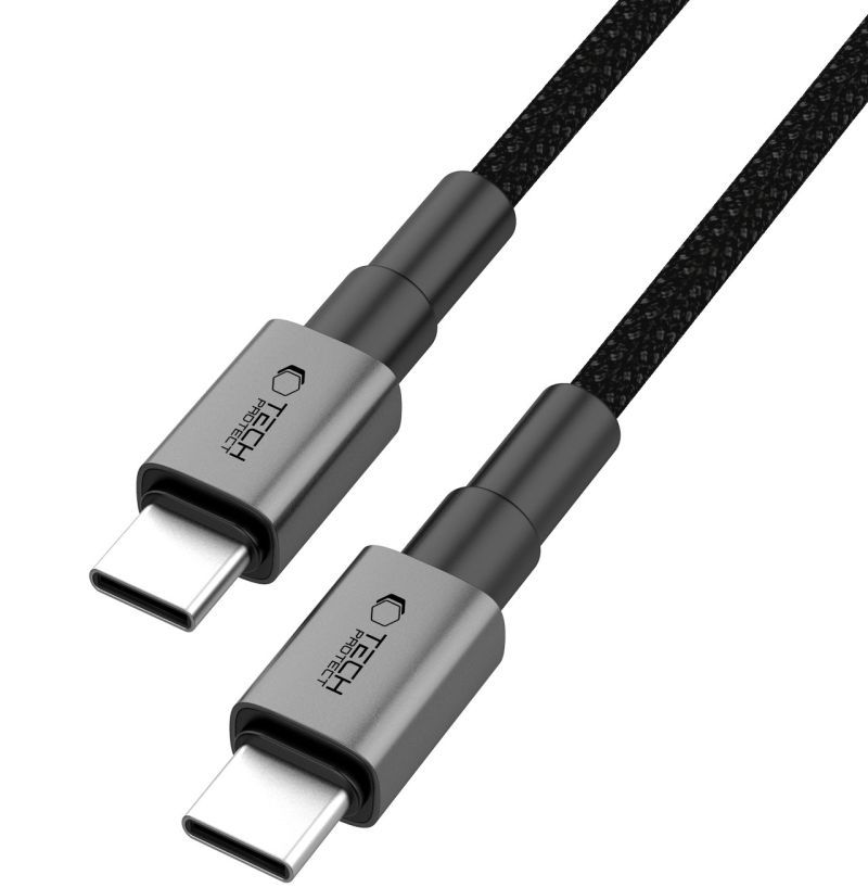 Καλώδιο Δεδομένων και Φόρτισης USB-C - USB-C Tech-Protect Ultraboost DNA MagTwist, 100W, 2m, Γκρι