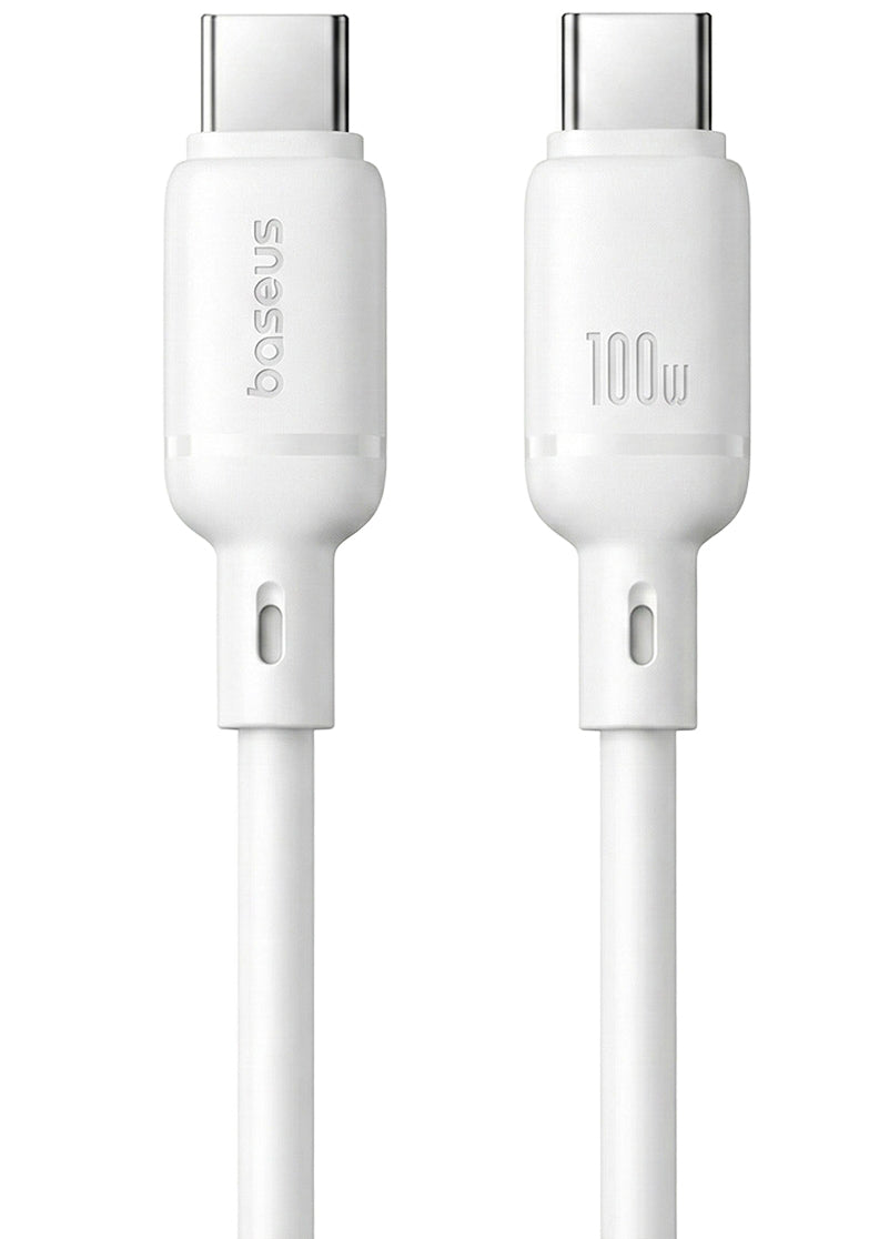 Καλώδιο Δεδομένων και Φόρτισης USB-C - USB-C Baseus Silky, 100W, 1m, Λευκό P10377704213-00