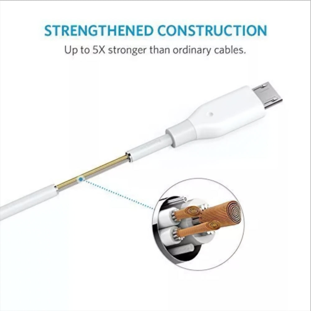 Καλώδιο Δεδομένων και Φόρτισης USB-A - microUSB Anker PowerLine, 18W, 1m, Λευκό A8132H21