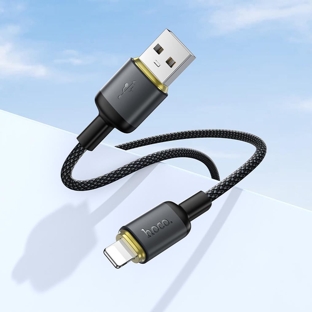 Καλώδιο Δεδομένων και Φόρτισης USB-A - Lightning HOCO X128 Benefit, 12W, 1m, Μαύρο