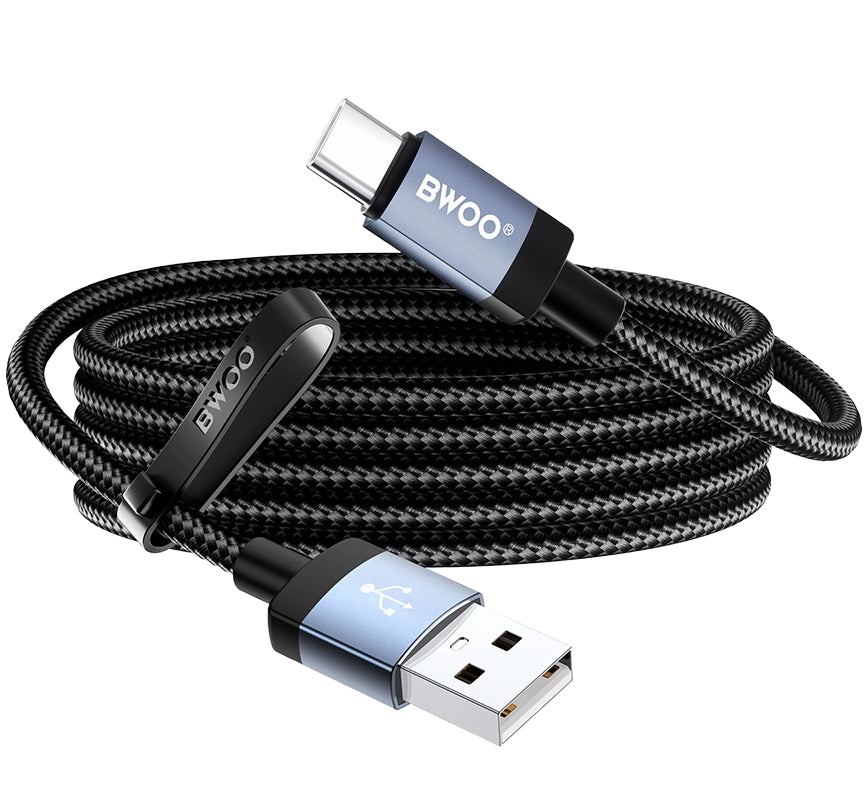 USB-A to USB-C Data and Charging Cable BWOO BO-X401C, 18W, 1m, Black