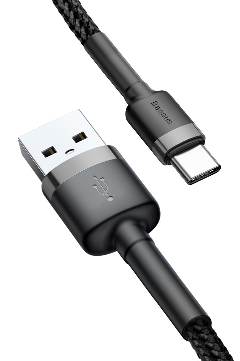Καλώδιο Δεδομένων και Φόρτισης USB-A - USB-C Baseus Cafule, 60W, 1m, Γκρι CATKLF-BG1