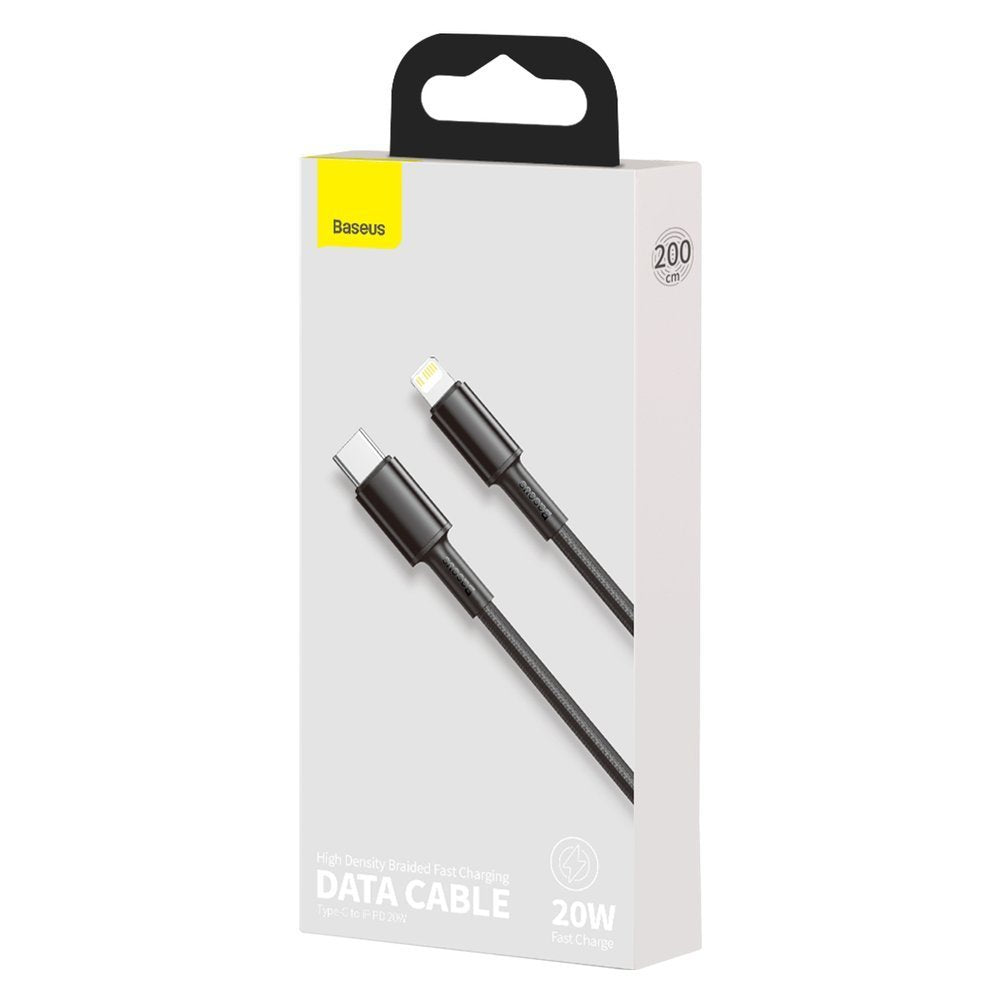 Καλώδιο Δεδομένων και Φόρτισης USB-C - Lightning Baseus High Density Braided, 20W, 2m, Μαύρο CATLGD-A01