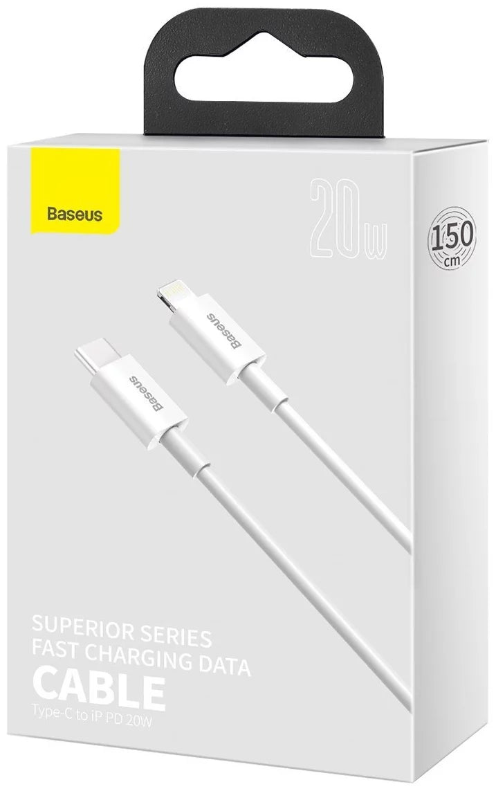 Καλώδιο δεδομένων και φόρτισης USB-C - Lightning Baseus Superior Series, 20W, 1.5m, λευκό CATLYS-B02
