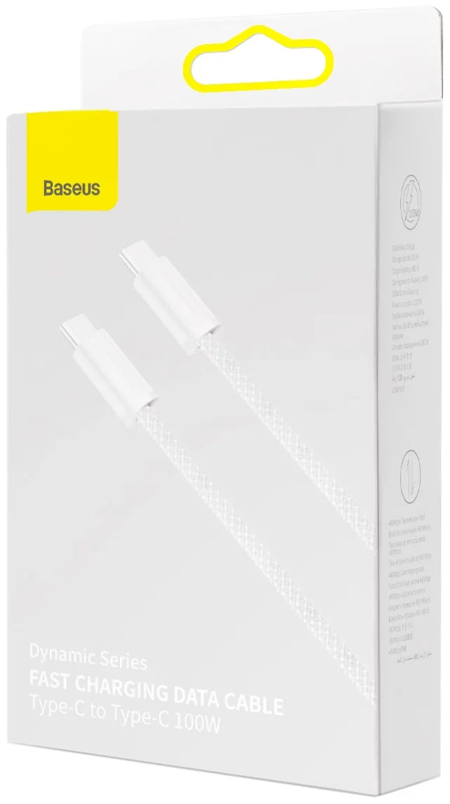 Καλώδιο δεδομένων και φόρτισης USB-C - USB-C Baseus Dynamic Series, 100W, 1m, λευκό CALD000202