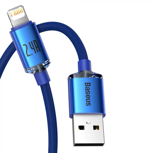 Baseus Crystal Shine Series Καλώδιο δεδομένων και φόρτισης USB-A - Lightning, 18W, 2m, μπλε CAJYY000103