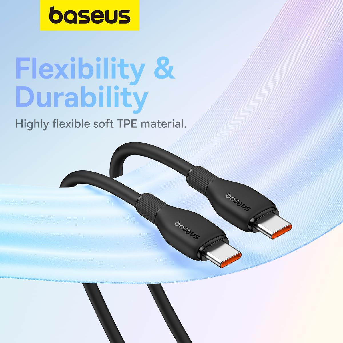 Καλώδιο δεδομένων και φόρτισης USB-C - USB-C Baseus Pudding, 100W, 1.2m, Μαύρο P10355702111-00