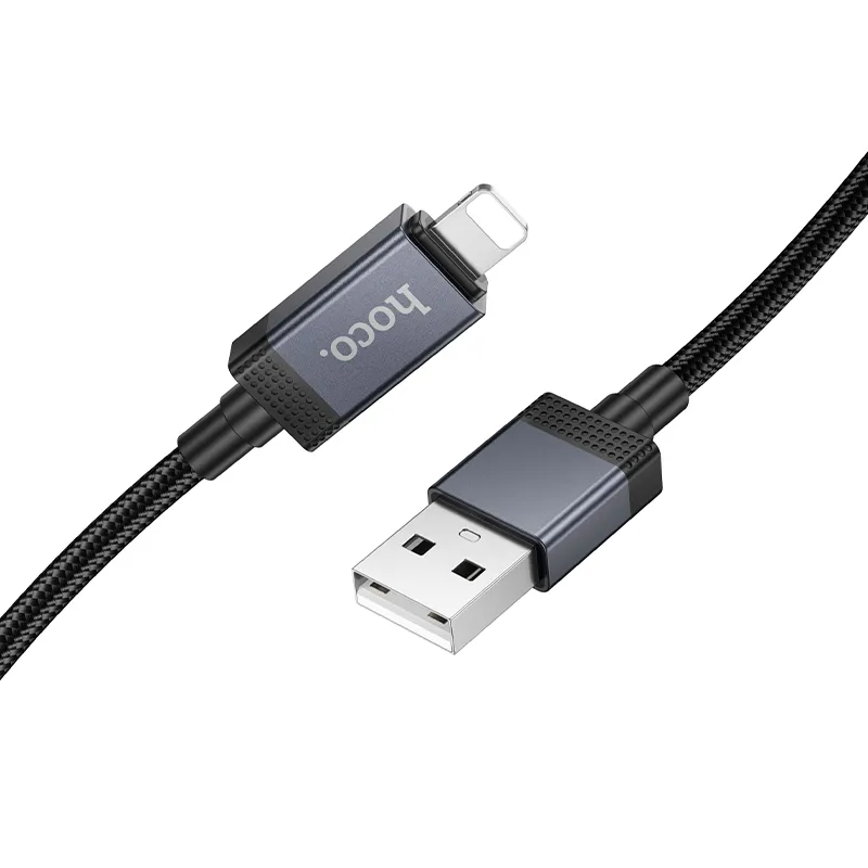 Καλώδιο Δεδομένων και Φόρτισης USB-A - Lightning HOCO X118 Display, 12W, 1m, Μαύρο