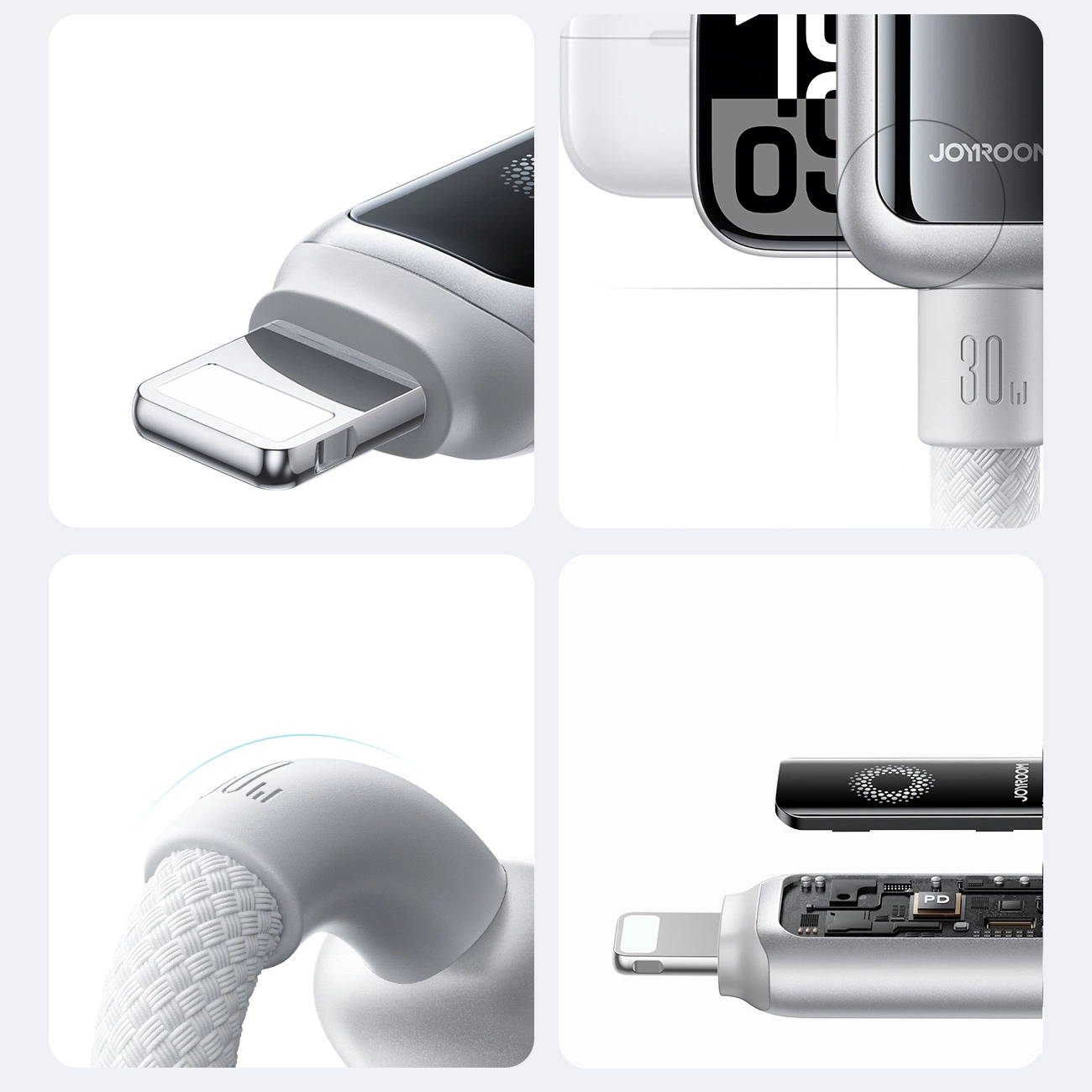 Καλώδιο Δεδομένων και Φόρτισης USB-C - Lightning Joyroom S-A55 StarFlight Display, 30W, 1.2m, Λευκό