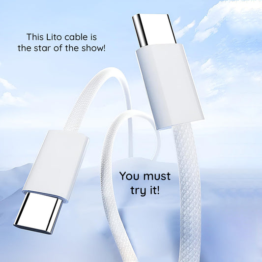 Καλώδιο Δεδομένων και Φόρτισης USB-C - USB-C Lito LD04CC, 60W, 2m, Λευκό