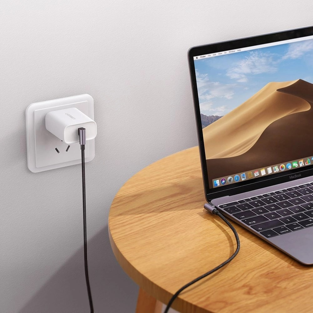 Καλώδιο Δεδομένων και Φόρτισης USB-C - USB-C UGREEN US323 Angled, 60W, 2m, Μαύρο
