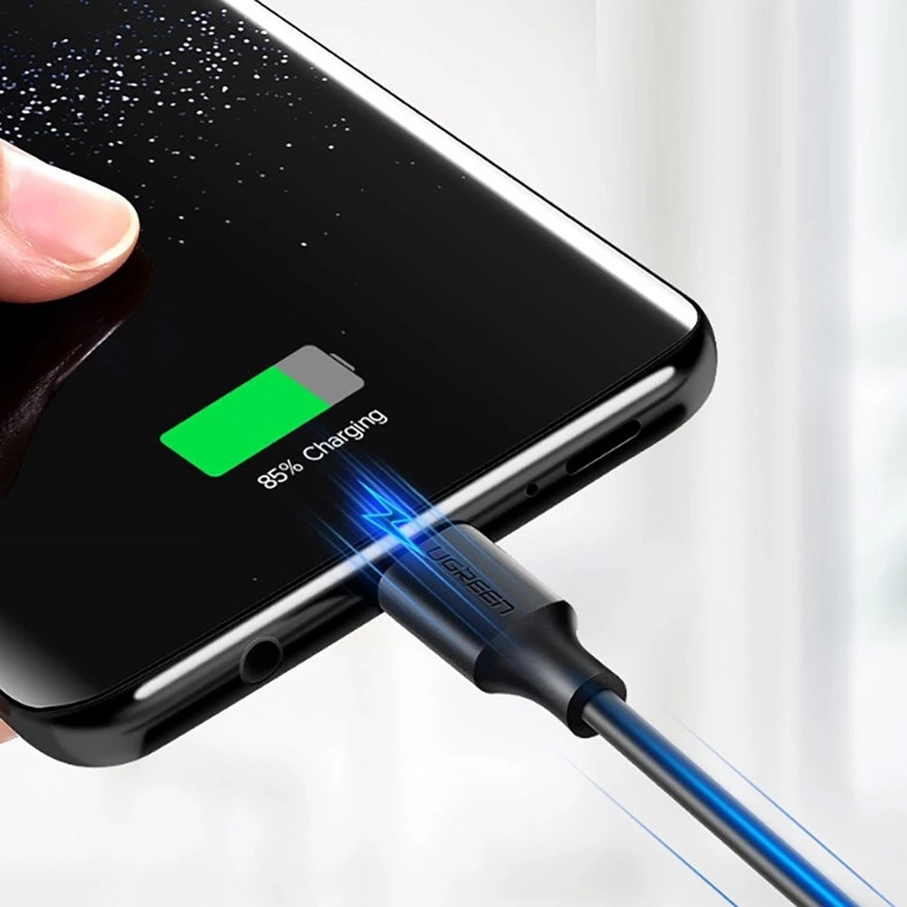 Καλώδιο Δεδομένων και Φόρτισης USB-A - USB-C UGREEN US184, 18W, 0.5m, Μαύρο