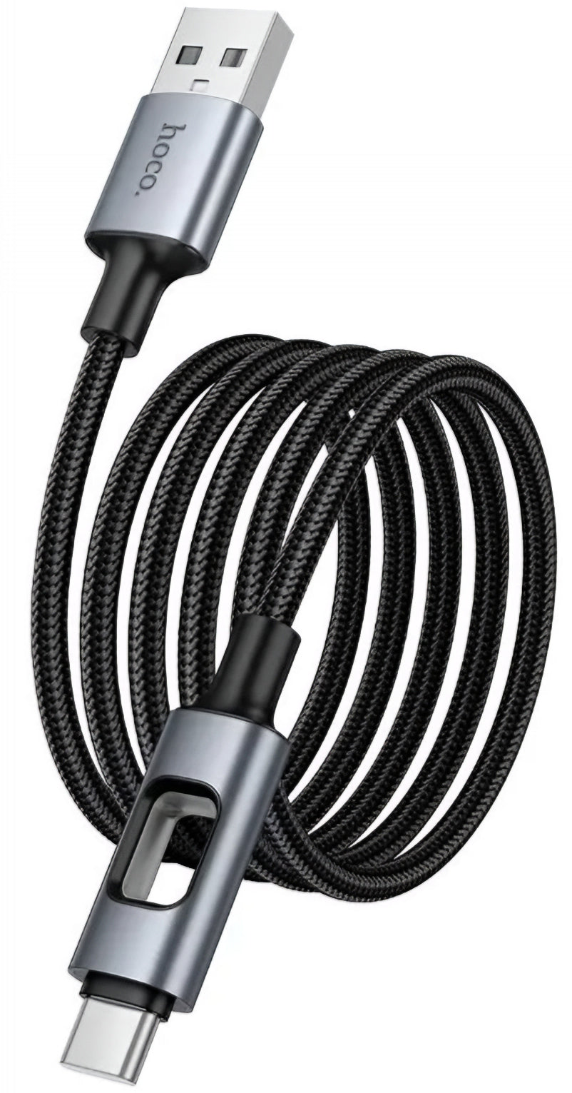 Καλώδιο Δεδομένων και Φόρτισης USB-A - USB-C HOCO U144 Led, 18W, 1.2m, Μαύρο