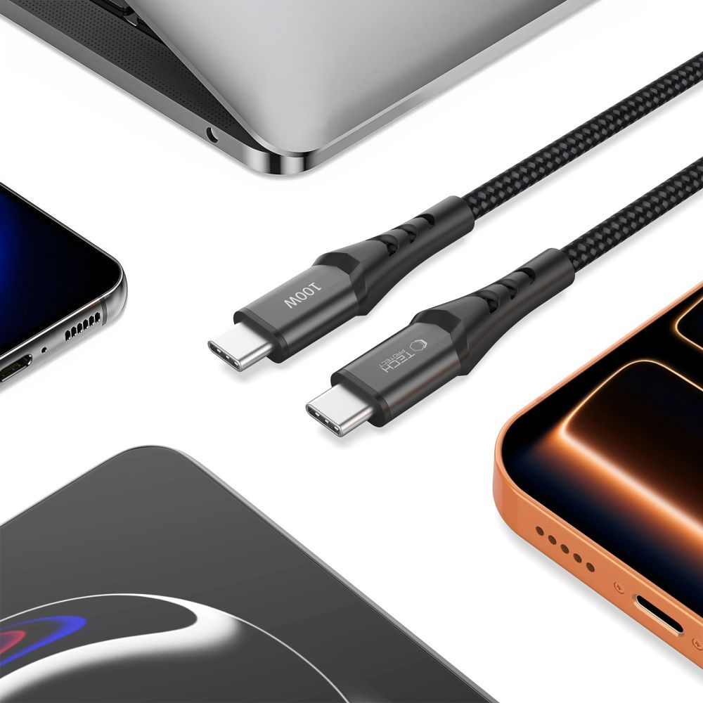 Καλώδιο Δεδομένων και Φόρτισης USB-C - USB-C Tech-Protect UB11T Ultraboost, 100W, 2m, Μαύρο