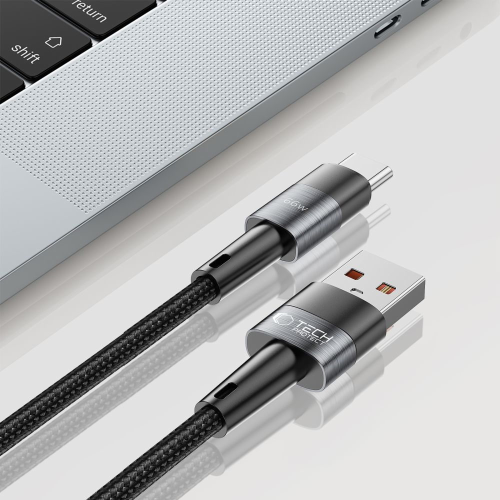 Καλώδιο Δεδομένων και Φόρτισης USB-A - USB-C Tech-Protect Ultraboost, 66W, 0.5m, Γκρι