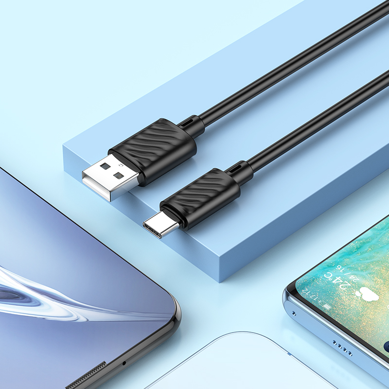 Καλώδιο Δεδομένων και Φόρτισης USB-A - USB-C HOCO X88, 18W, 2μ, Μαύρο