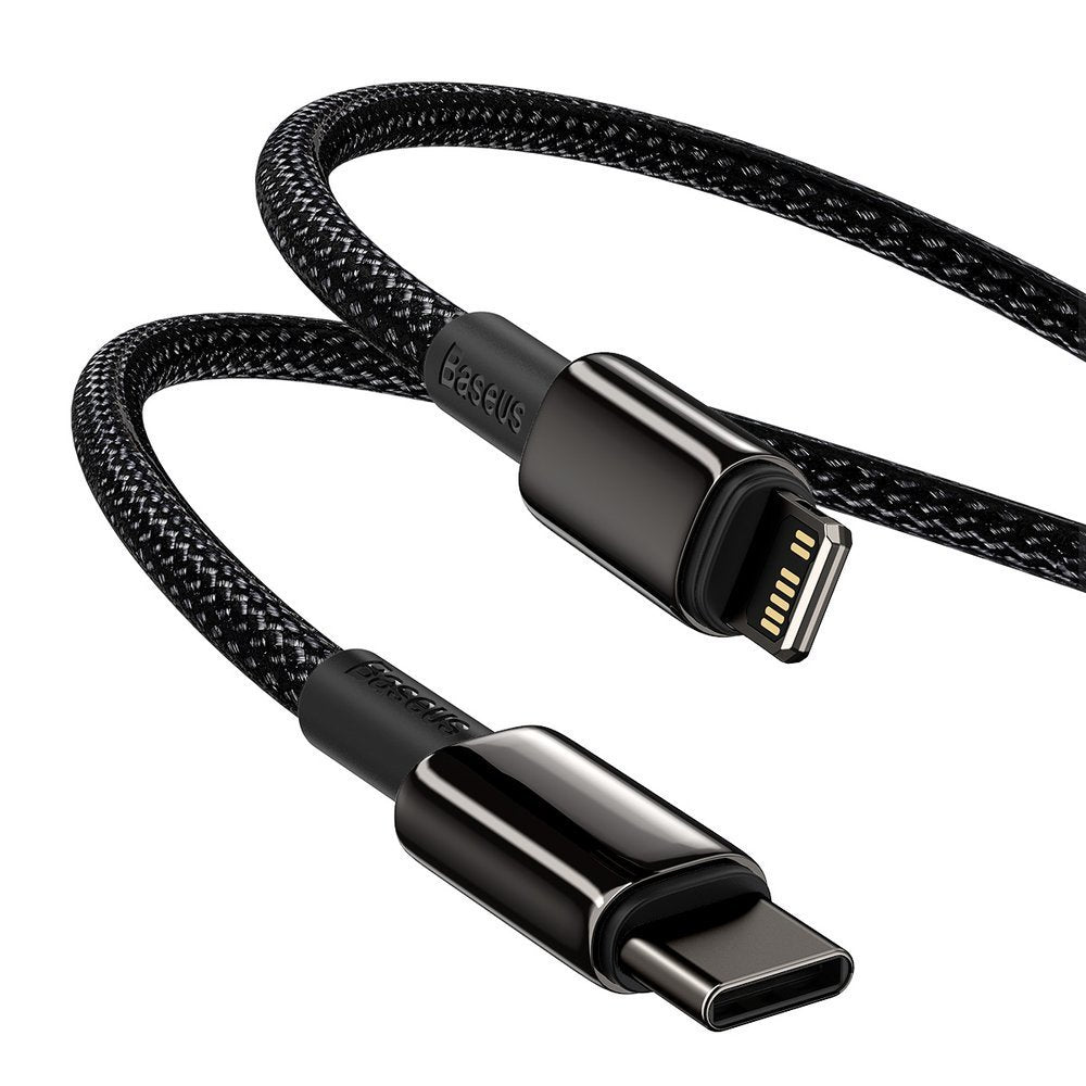 Καλώδιο δεδομένων και φόρτισης USB-C - Lightning Baseus Tungsten Tungsten Gold, 20W, 2m, μαύρο CATLWWJ-A01