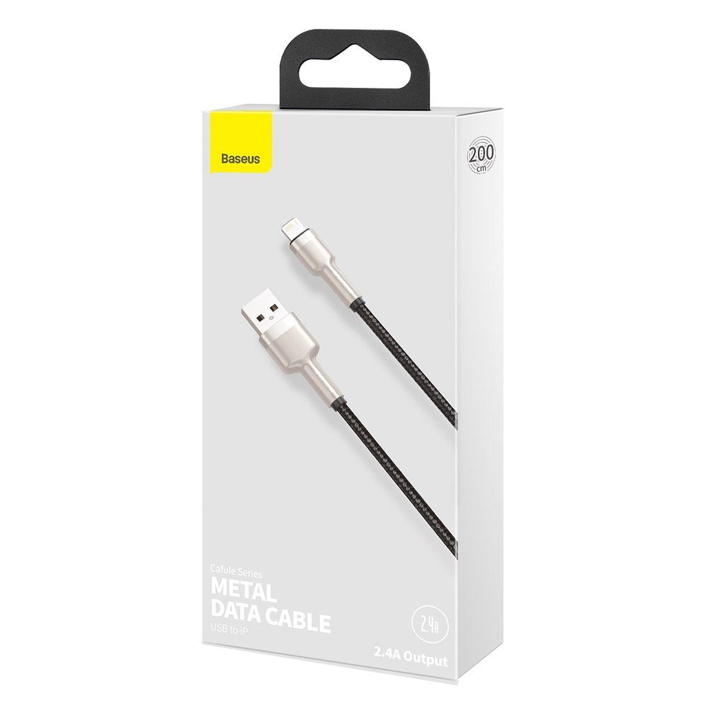 Καλώδιο δεδομένων και φόρτισης USB-A - Lightning Baseus Cafule Metal Series, 18W, 1m, μαύρο CALJK-A01