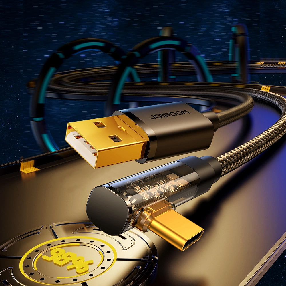 Καλώδιο Δεδομένων και Φόρτισης USB-A - USB-C Joyroom S-UC027A6 Angled, 60W, 1.2m, Μαύρο