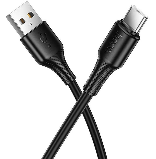 Καλώδιο Δεδομένων και Φόρτισης USB-A - USB-C HOCO X120, 60W, 1m, Μαύρο