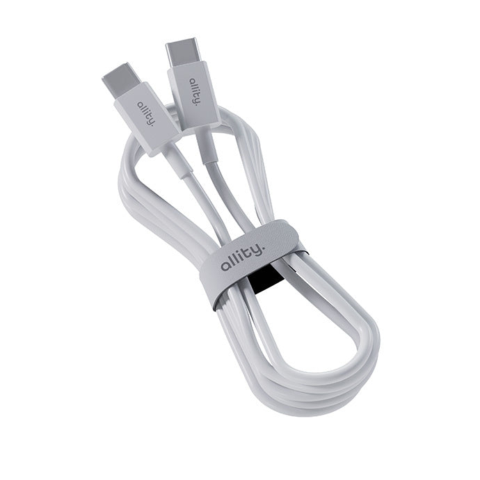 Καλώδιο Δεδομένων και Φόρτισης USB-C - USB-C Allity. AUC-03, 100W, 2m, Λευκό