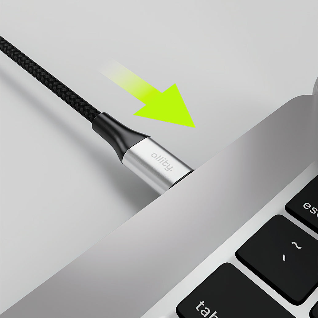 Καλώδιο Δεδομένων και Φόρτισης USB-C - USB-C Allity. AUC-01, 100W, 2m, Μαύρο
