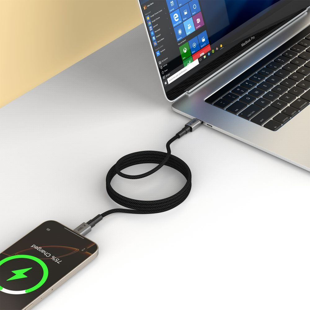 Καλώδιο Δεδομένων και Φόρτισης USB-C - USB-C Tech-Protect Ultraboost DNA MagTwist, 100W, 2m, Γκρι