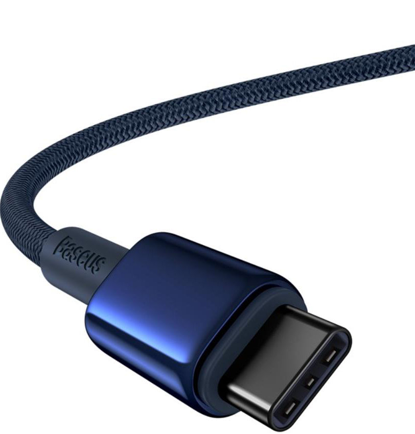 Καλώδιο Δεδομένων και Φόρτισης USB-C - USB-C Baseus Tungsten Gold, 100W, 1m, Μπλε Ναυτικό P10319800321-03