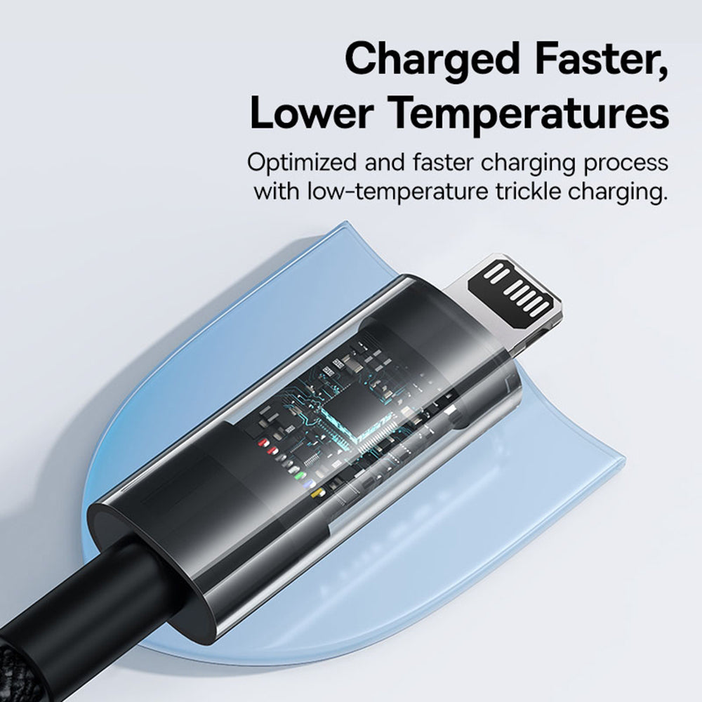 Καλώδιο Δεδομένων και Φόρτισης USB-C - Lightning Baseus Gem, 20W, 1m, Μαύρο P10373001111-00