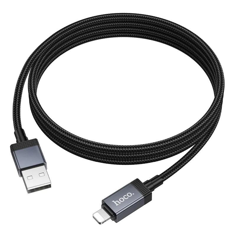 Καλώδιο Δεδομένων και Φόρτισης USB-A - Lightning HOCO X118 Display, 12W, 1m, Μαύρο
