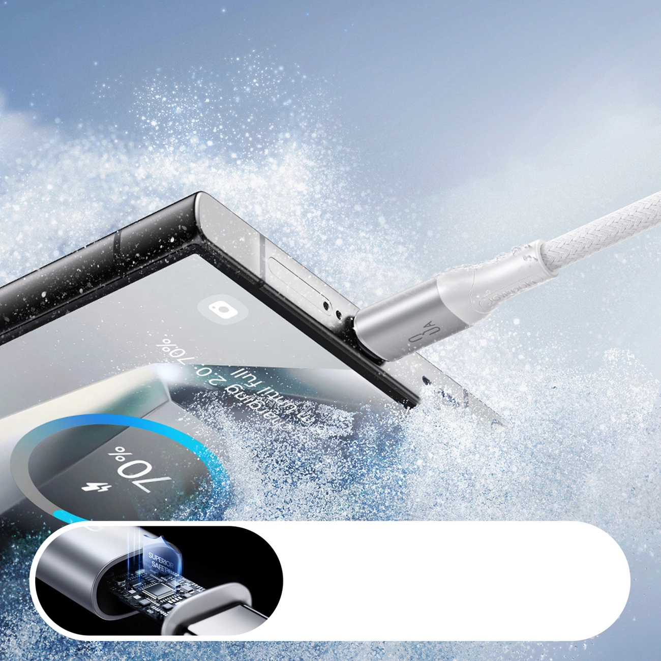 Καλώδιο Δεδομένων και Φόρτισης USB-A - USB-C Joyroom S-A28 Flash, 18W, 1m, Λευκό