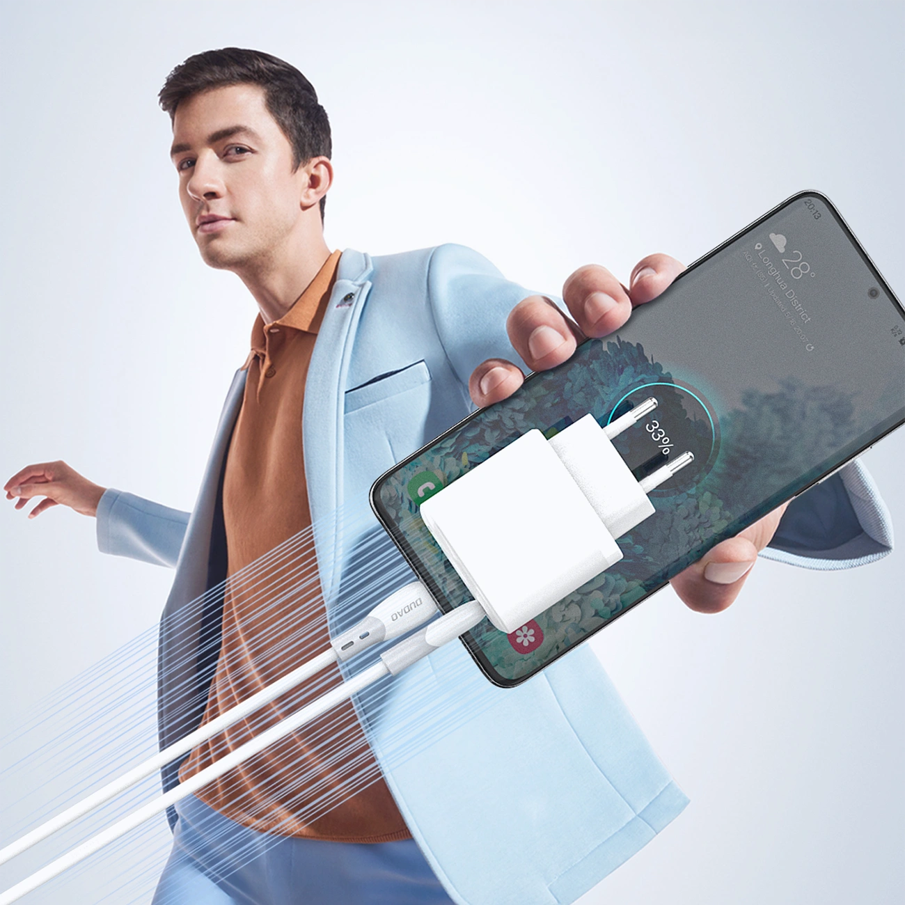 Καλώδιο Δεδομένων και Φόρτισης USB-C - USB-C Dudao L25SC, 60W, 1m, Λευκό