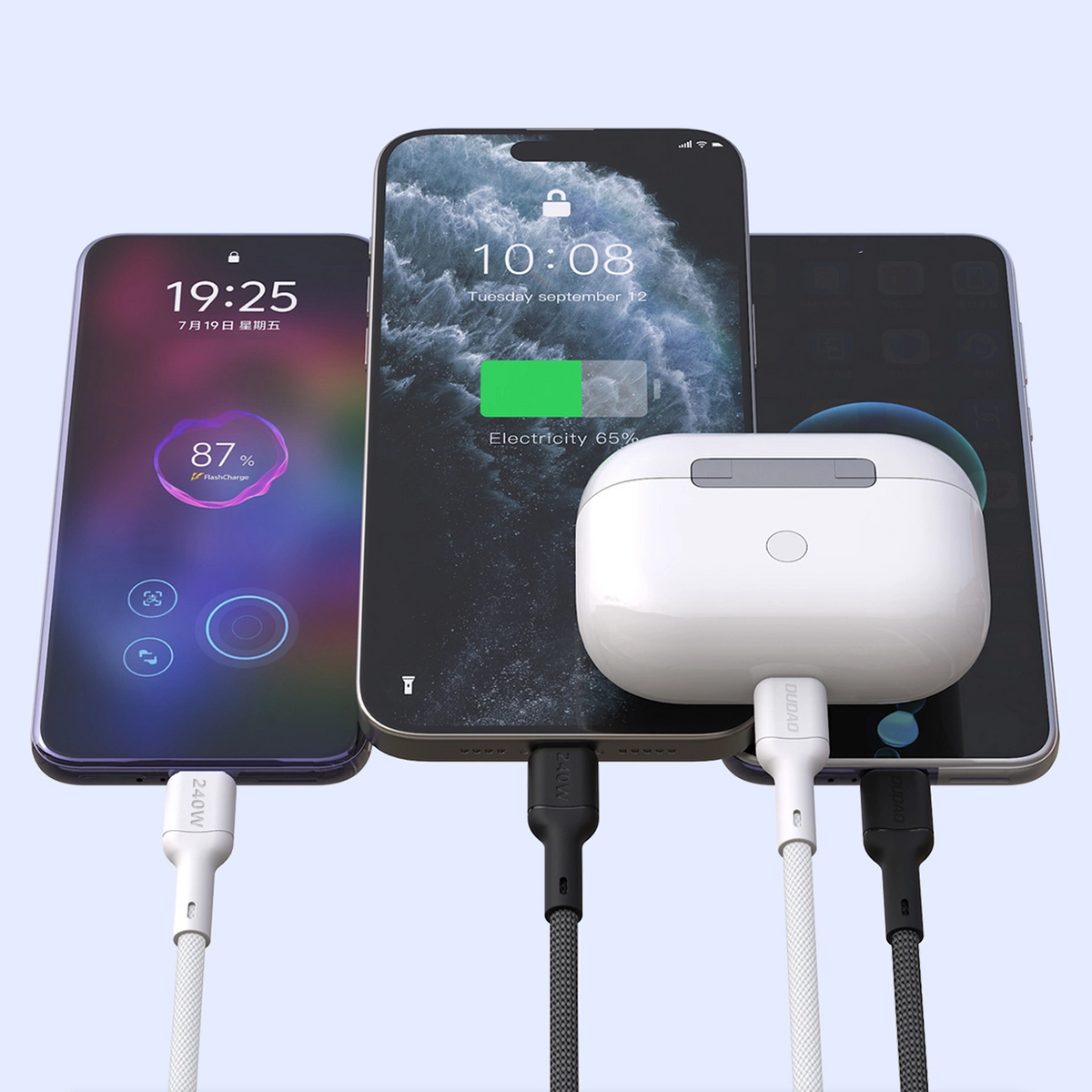 USB-C Data and Charging Cable - USB-C Dudao L9C Max, 240W, 2m, Black