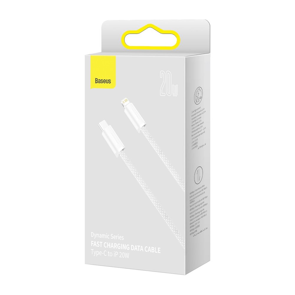 Καλώδιο δεδομένων και φόρτισης USB-C - Lightning Baseus Dynamic Fast Charging, 20W, 2m, λευκό CALD000102