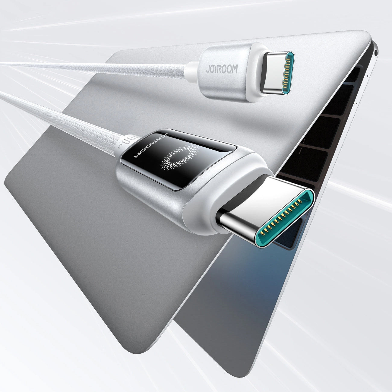 Καλώδιο Δεδομένων και Φόρτισης USB-C - USB-C Joyroom S-A55 StarFlight Display, 100W, 1.2m, Λευκό