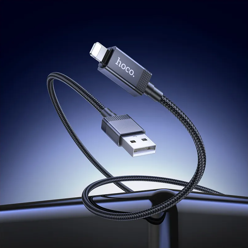 Καλώδιο Δεδομένων και Φόρτισης USB-A - Lightning HOCO X118 Display, 12W, 1m, Μαύρο