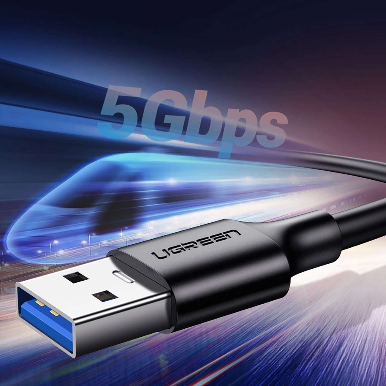 Καλώδιο Δεδομένων και Φόρτισης USB-A - USB-C UGREEN US184, 18W, 0.5m, Μαύρο