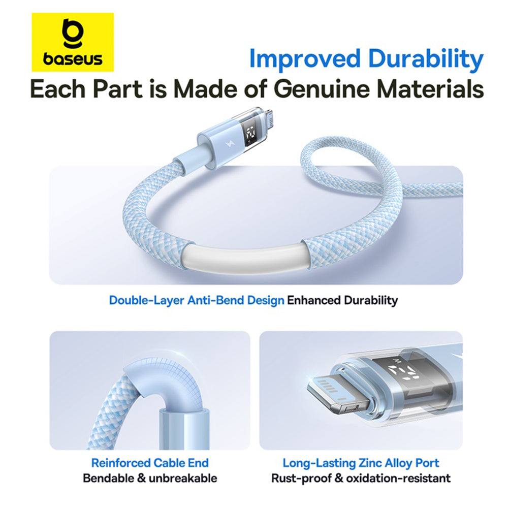 Καλώδιο Δεδομένων και Φόρτισης USB-A - Lightning Baseus Display 2, 12W, 2m, Μπλε P10382700311-01